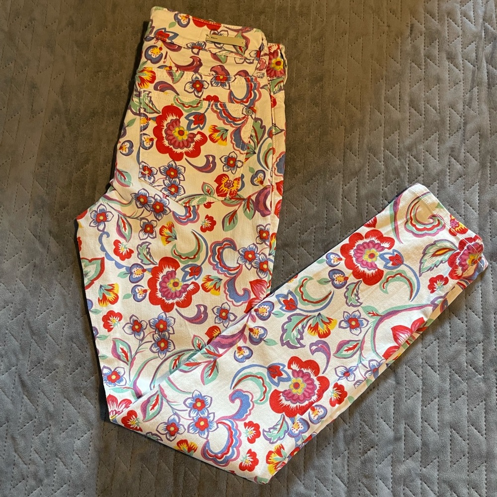 Pilcro floral mid-rise skinny jeans women’s‎ size 27 multi color NWOT